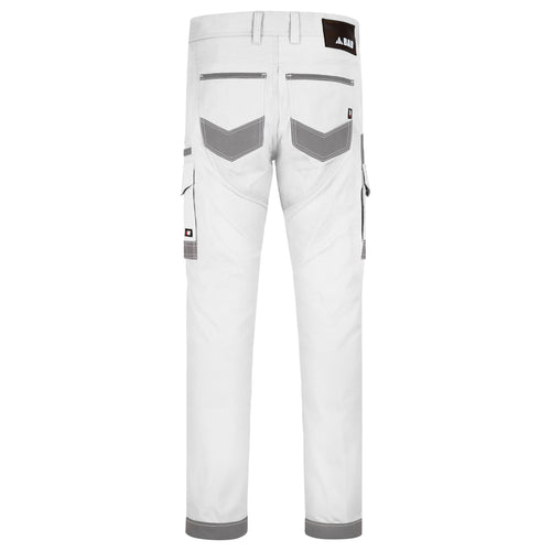 BAD ATTITUDE™ SLIM FIT WHITE PAINTERS WORK PANTS