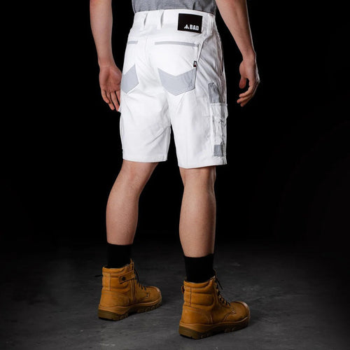 BAD ATTITUDE™ SLIM FIT WHITE PAINTERS WORK SHORTS