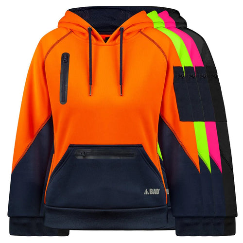 BAD WOMENS WATERPROOF HI-VIS FLEECE HOODIE