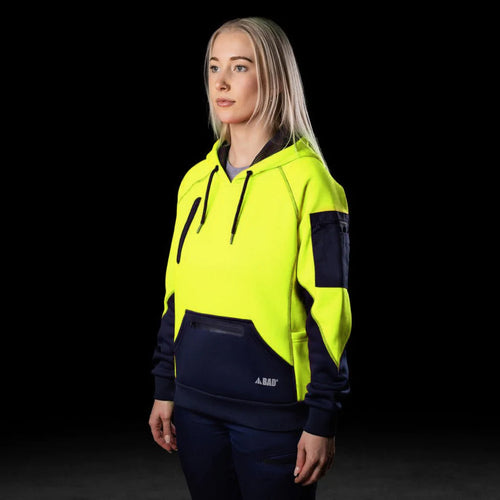 BAD WOMENS WATERPROOF HI-VIS FLEECE HOODIE