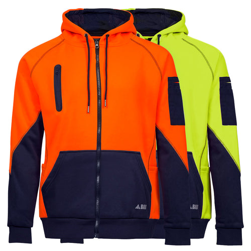 BAD® WATERPROOF HI-VIS FULL-ZIP FLEECE HOODIE