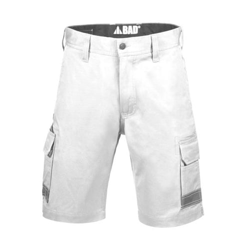 BAD ATTITUDE™ SLIM FIT WHITE PAINTERS WORK SHORTS