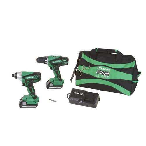 Hitachi KC18DGL 18V Compact Drill / Impact Driver 2-Tool Cordless Combo Kit (1.5 Ah)